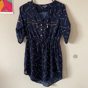 Arrow Printed Shirt Dress